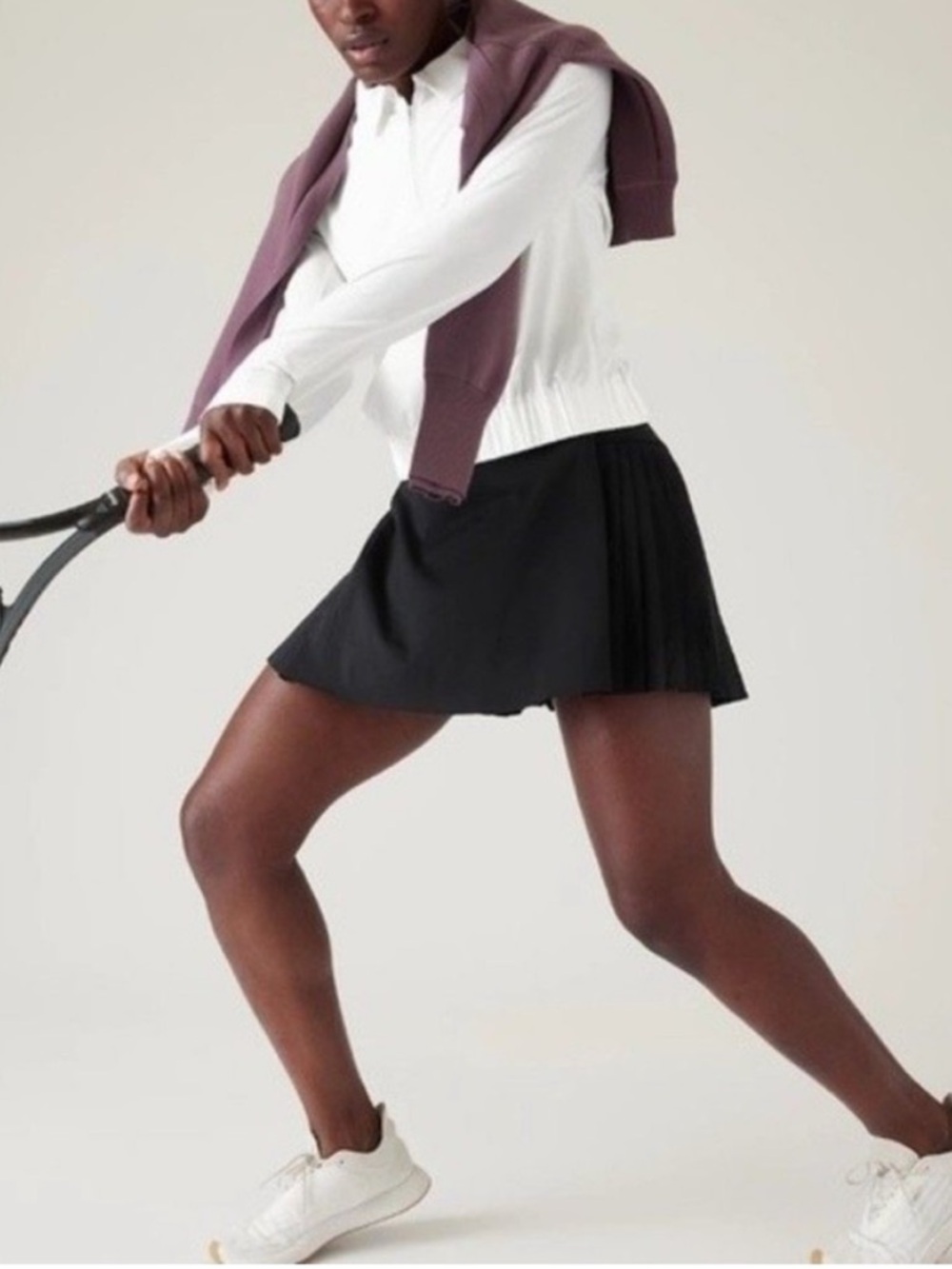 Athleta Black Pleated Advantage Tennis Skort